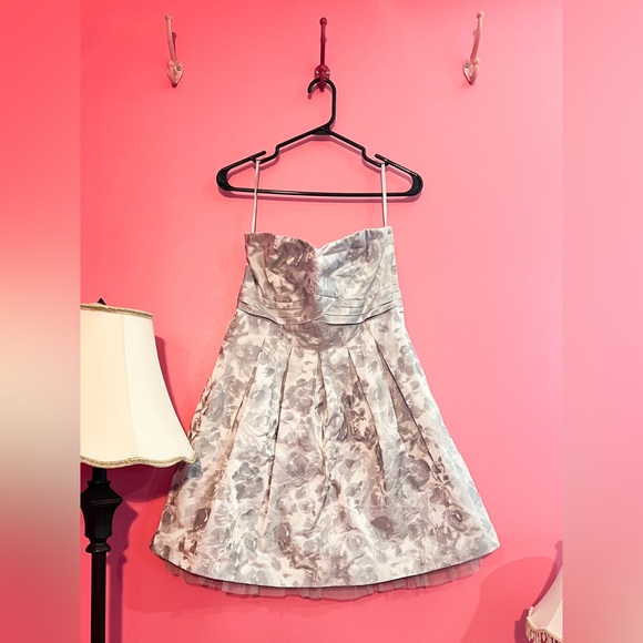 Silver Floral Tube Dress - Picture 1 of 5